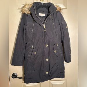 Michael Kors Women’s Black Down Coat with Faux Fur Lined Hood Sz XS